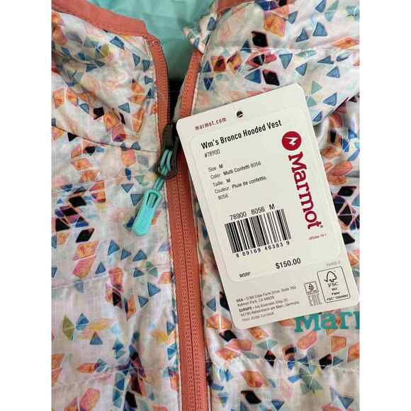 Marmot Women’s Bronco Hooded Vest Multi Confetti 78900 Size M NWT., - Picture 3 of 8